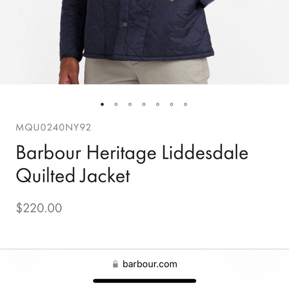 Used Men’s Barbour Heritage Liddesdale Quilted Jacket (large) - Picture 3 of 3